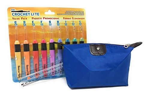 Light Up LED Crochet Hook Set with Storage Bag and Magnifying Ruler