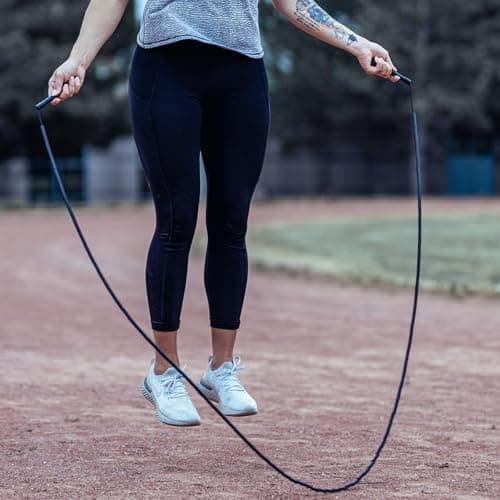 Elite Jumps Beaded Skipping Rope for Adults – Do Hard Things 1” Segmented Beaded Jump Rope with Unbreakable Handles – Adjustable, Durable & Tangle-Free for Crossovers, Cardio, Speed & Skill Training
