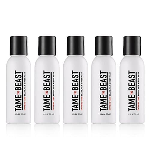 Body Wash Travel Set - 3 in 1 Hair, Beard, Body Shampoo & Body Wash Travel Pack - Caffeine, Menthol, Eucalyptus, Vitamins C & E All in One Extreme Yawp to Go! Kit - TAME the BEAST