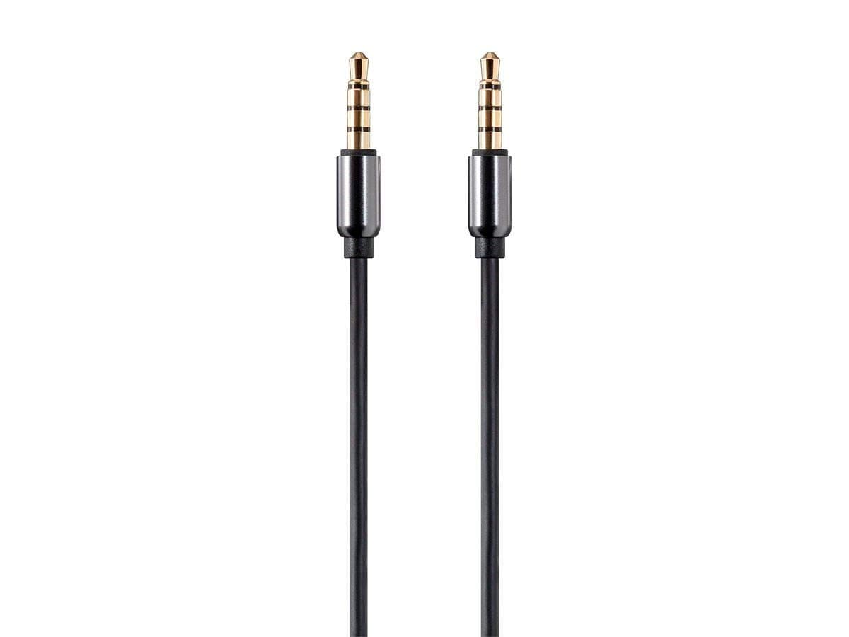 Monopriceオニキスシリーズ補助3.5 MM TRRSオーディオ&マイクケーブル、1 ft
