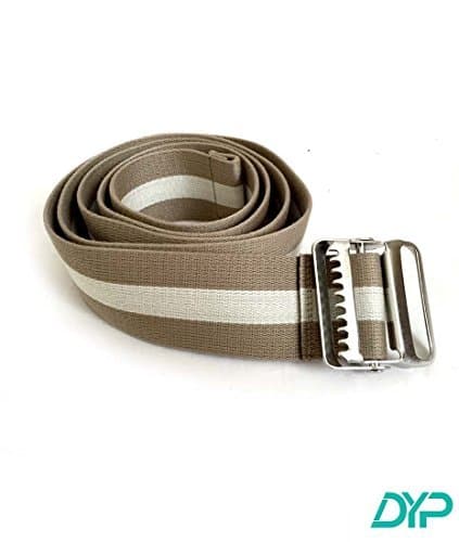 Physical Therapy Cotton Gait Transfer Belt with Metal Buckle Brown 60"