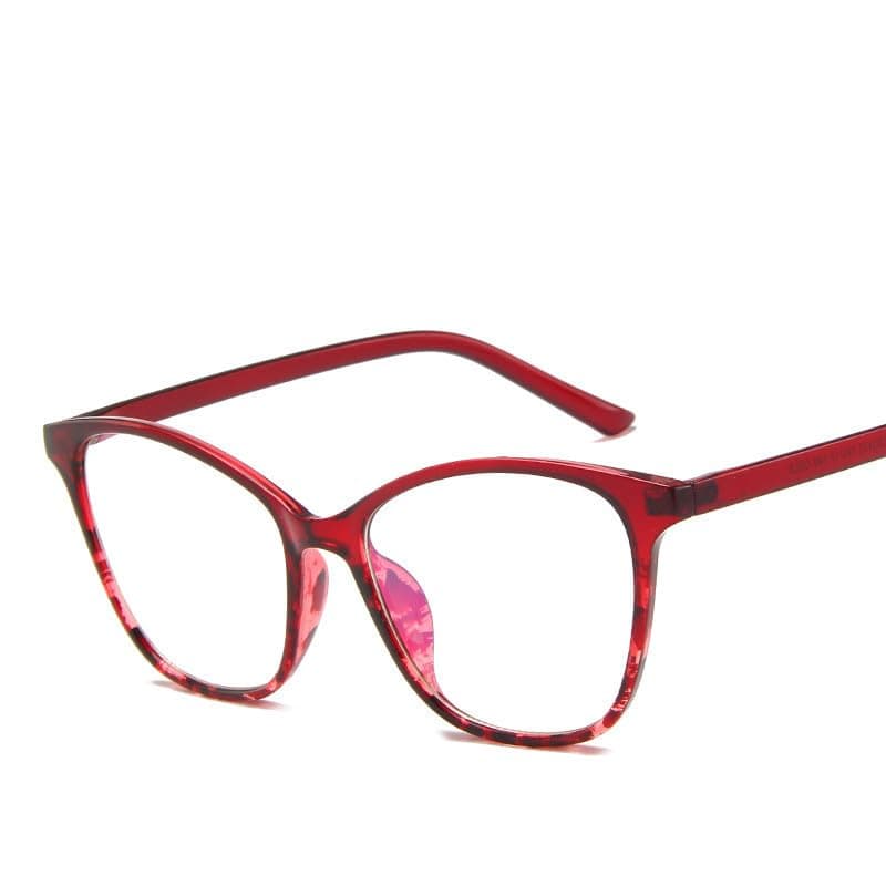 GenericFashion Cat Eye Women Glasses Frame Transparent Clear Lens Spectacle Eyeglasses Frame Glasses Men Eyewear lunette de vue (Burgundy)