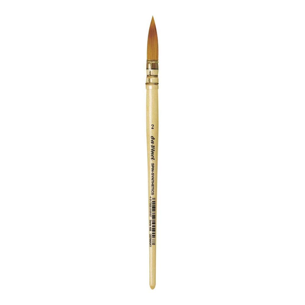 da Vinci Watercolor Series 488 CosmoTop Spin Paint Brush, Round Synthetic with Lacquered Natural Handle, Size 2