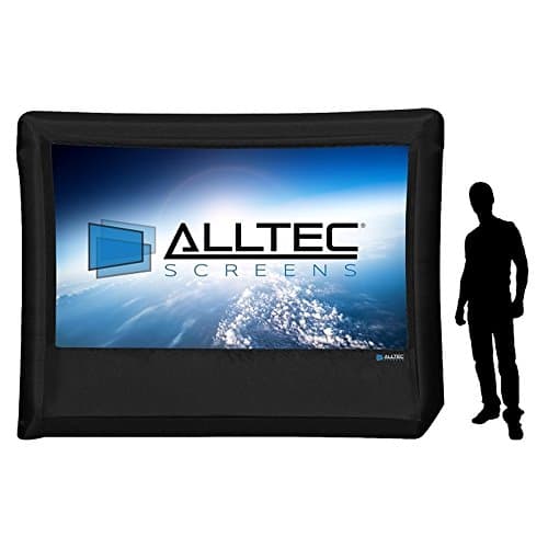 Alltec 137" Diagonal (66"x120") Inflatable Outdoor Projection Screen, HDTV Format, Matte White Fabric