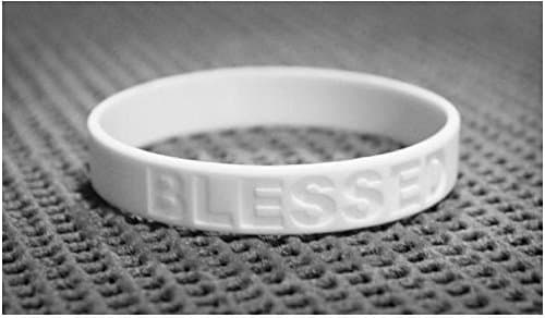 Pure Essence Health – "Blessed – White Silicone Wristbands – Pack of 12