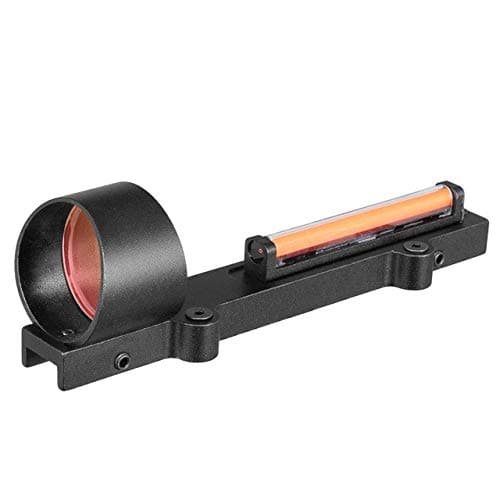 Red/Green Fiber Red Dot Sight 1x28 Collimator Sight Fit Shotguns Rib Rail Vent Rib/Rail Screw Mount Works WITHOUT Battery