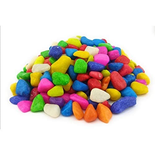 CerAglo Polished Colored Stone Marble Pebbles for Home Garden Aquarium Outdoor Decoration (Multi Color) (900 Grams)