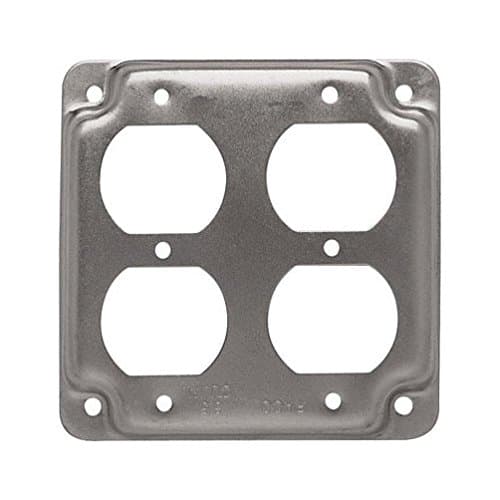 Hubbell Raco 907C 4" Square 2 Duplex Receptacles Box Cover