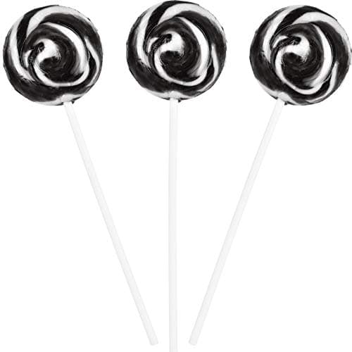 Black and White Swirl Lollipops - 40 Suckers