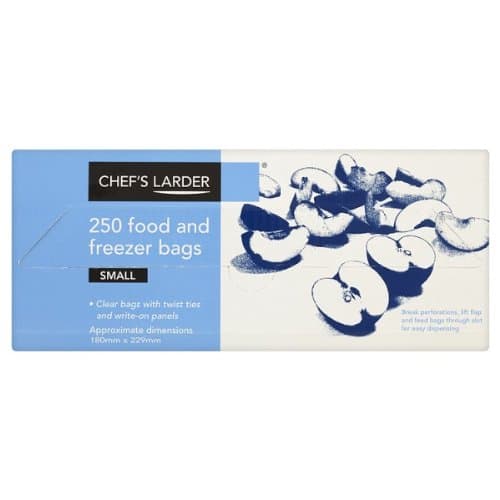 Chef's Larder 250 Food and Freezer Bags Small