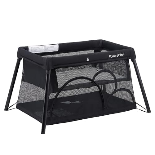 Pamo Babe Travel Crib - Lightweight Baby Playpen with Bassinet, Portable Mini Playard