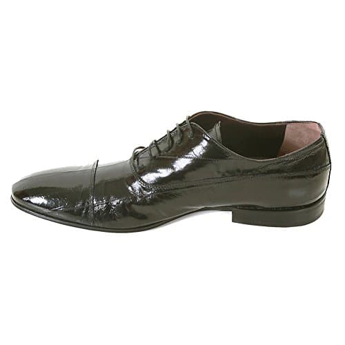 DiSanto black lace up eel skin Pirlo shoes DISA0391