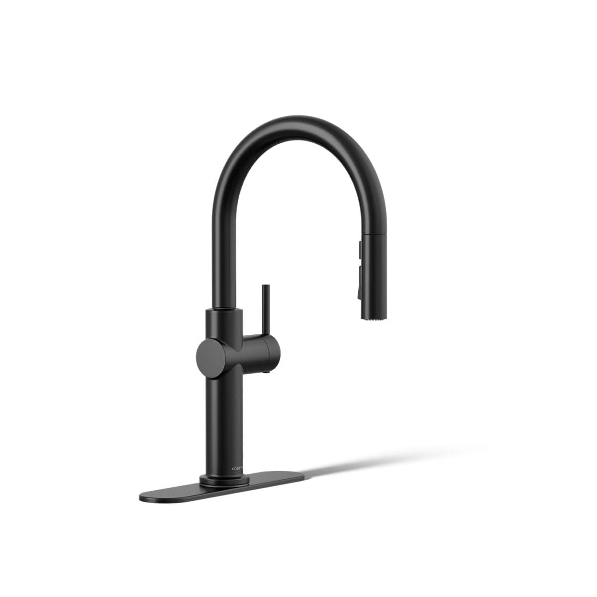 22972-BL Crue Pull Down Kitchen Faucet with Multi Function Spray Head, Matte Black