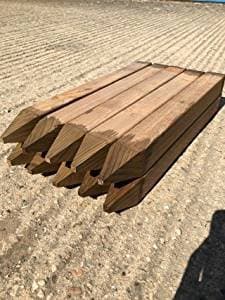 15 pack of strong 2 inch thick x 18 inch tall wooden square site and landscaping pegs 2" x 2" garden tree stakes 4wire