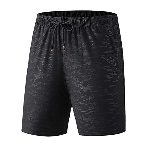 ZHI MADE Mens Workout Running Shorts Zippered Pockets 7 Inches Loose Gym Athletic Trainning Shorts with Side Pockets