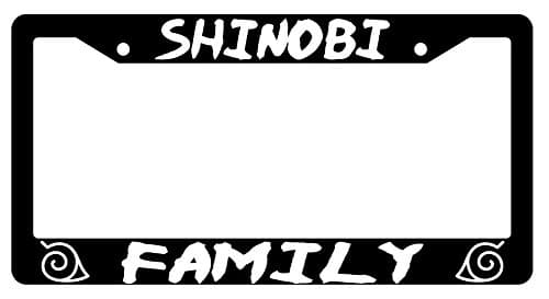 GSF Frames Shinobi Family Black Plastic License Plate Frame Naruto