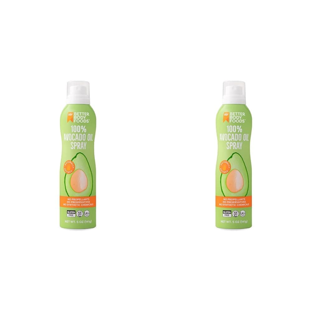 BetterBody Foods Avocado Oil Spray, Non-GMO, Kosher, Keto and Paleo Diet Friendly, for High-Heat Cooking, Frying, Baking, 5 Fl Oz (Pack of 2)