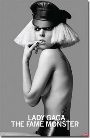 Lady Gaga Black and White Poster