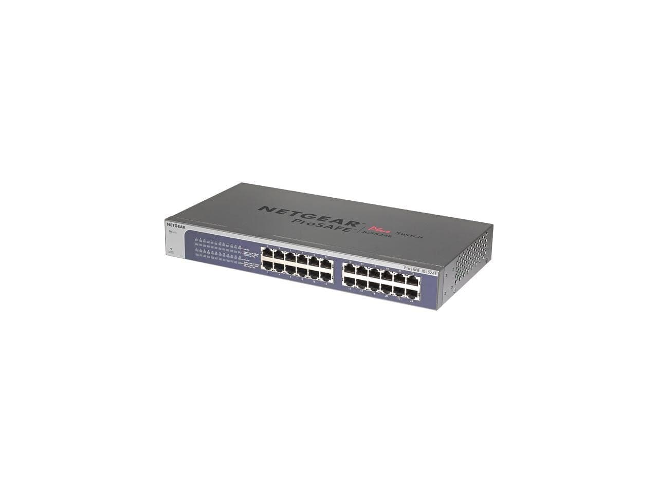 NETGEAR 24-Port Gigabit Ethernet Plus Switch (JGS524E) - Managed, Desktop or Rackmount, and Limited Lifetime Protection