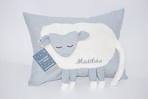 Adorable Baby Pillow, grey, baby shower, baby boy, keepsake baby gift