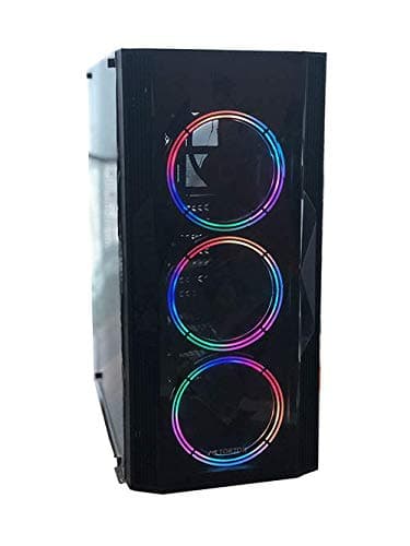 Tortox Neon V2 RGB Mid Tower Acrylic Side Panel Computer Case With 3 CF11 RGB Fans with Remote