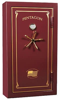The Special Forces, up to 17 Long Guns 60" Tall X 32" Wide X 28" Deep with Handle, Burgundy & Gold, S&g® Dial Combo Lock