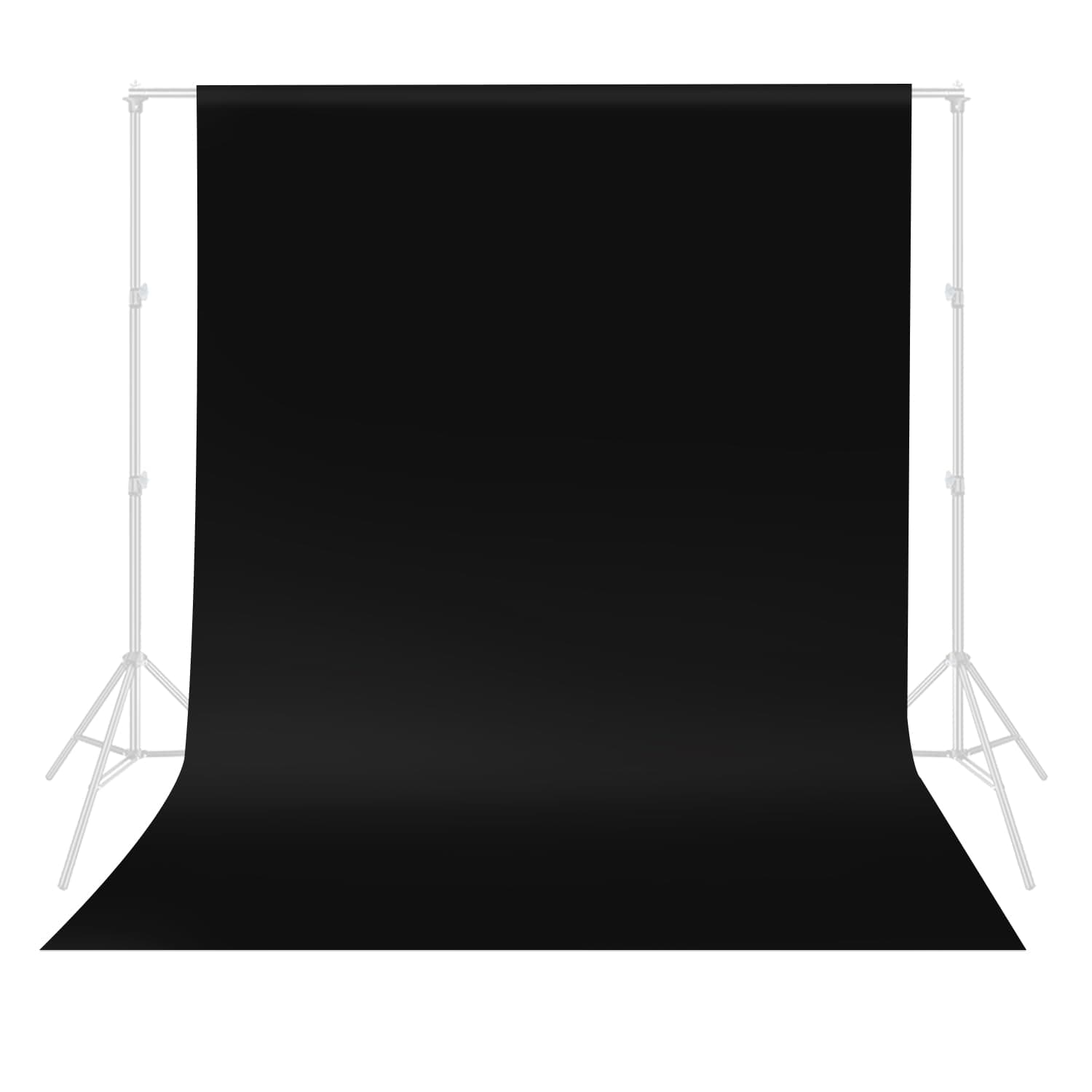 Hemmotop 5 x 6.5 ft Black Backdrop Background for Photography100% Pure Muslin Collapsible Backdrop Background Screen for Photo Video Studio with 3X Backdrop Clip Clamp