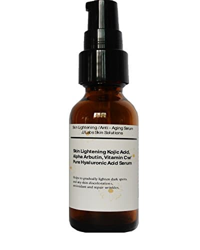 Skin Lightening, Anti-Aging Serum with Kojic Acid, Arbutin,Vitamin C, Hyaluronic acid (2.3oz, Pump Dispenser)