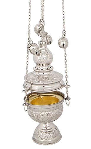Nickel Plated Christian Church Thurible Incense Burner Censer (127 N)