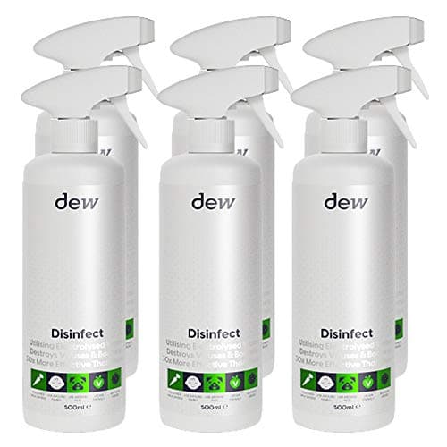 DEW Disinfect 500ml - Electrolysed Water - 100% Hypoallergenic, Non-Irritant, Pack of Six 6