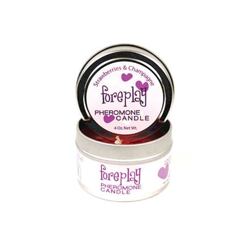 Foreplay Pheromone Candle Strawberries and Champagne 4 Ounce