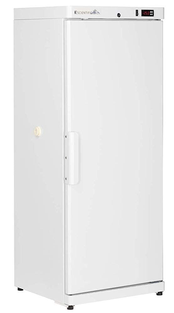 K2 Scientific - Upright Solid Door Freezer for Pharmaceuticals, Vaccines & Lab Equipment - Medical-Grade Storage - 6 Shelves - 10 Cu. Ft.