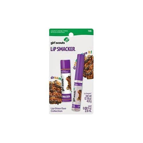 Girl Scouts Cookies Flavored - Lip Smacker - Coconut Caramel Stripes Duo Lip Glosses