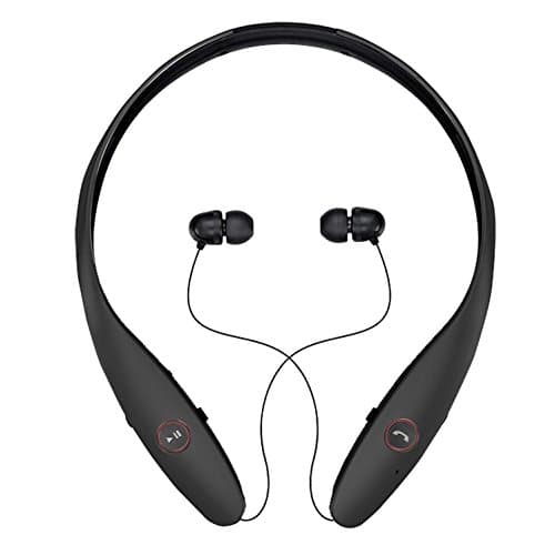 Bluetooth Headphones Retractable Earbuds Neckband Wireless Headset Sport Sweatproof Earphones with Mic, Noise Cancelling,