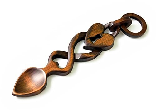 Key to my Heart and Home - Hand Carved Welsh Love Spoons