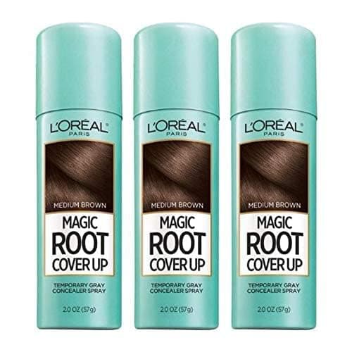 Magic Root Cover Up Gray Concealer Spray Medium Brown 6 oz (3 pack)