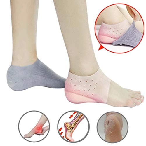 2Pcs/1Pair Height Increase Socks, Insole Increased Comfortable Silicone Half Pad Heel Sets Invisible Heel Protector for Men Women, Invisible Height Increased Insoles Silicone Heel Socks