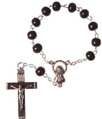 Rosary Black Wood Car for a Car Mirror. Travellers Beads. Hand Made Beads.