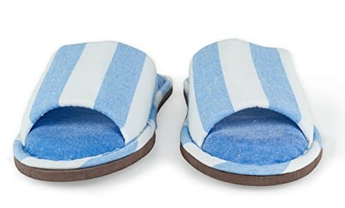 Relaxed Foot Slippers | Indoor & Outdoor Memory Foam | 1 Pair with Storage Bag Light Blue