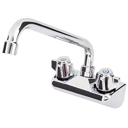 Commercial Stainless Steel Wall Mount Bar Sink Faucet with 4" Centers and 12" Swing Spout