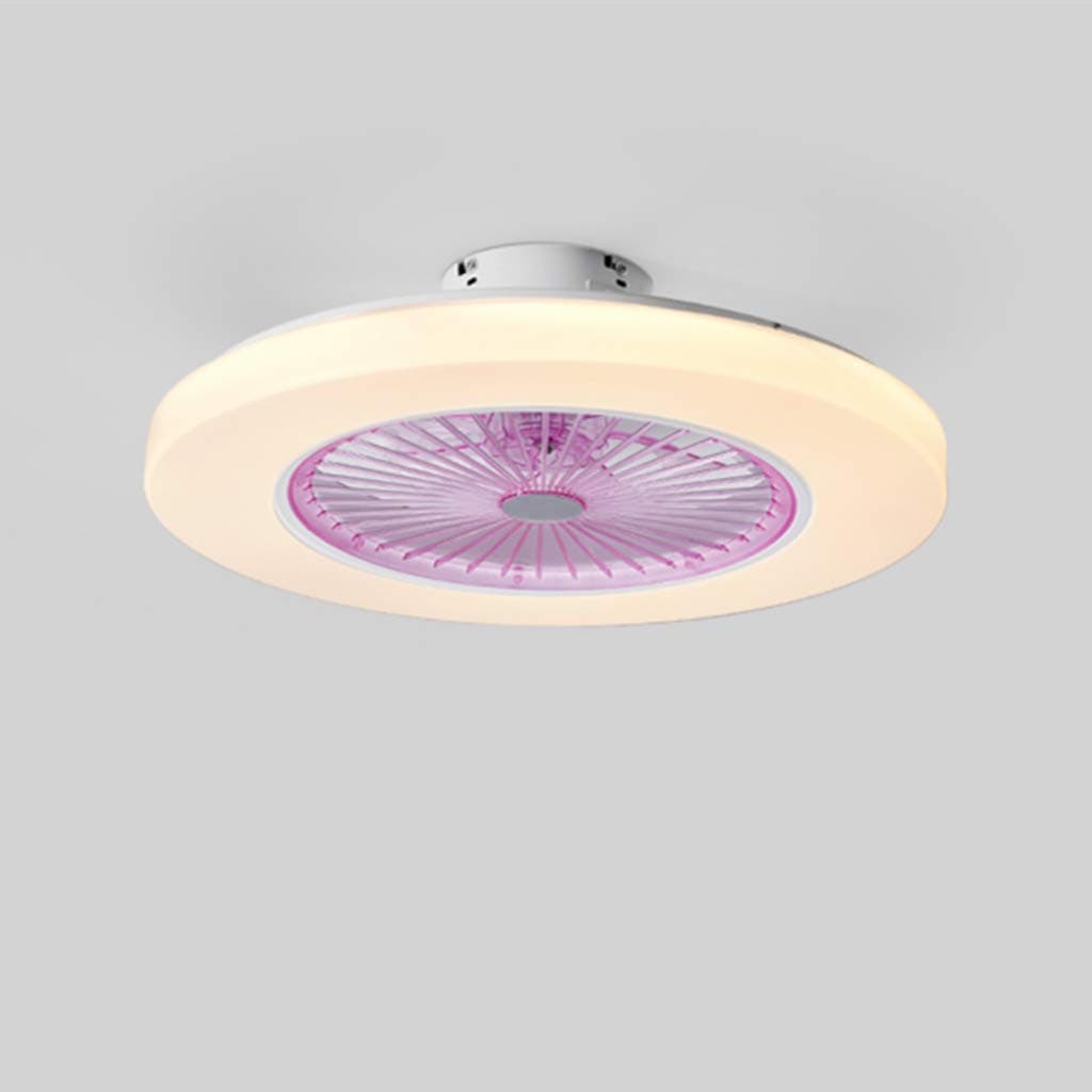 HGW Ceiling Fan with Lighting, Fan Ceiling Fan LED Light, Adjustable Wind Speed, Dimmable Remote Control, 36W Modern LED Ceiling Light, Restaurant Bedroom Color Optional,Pink