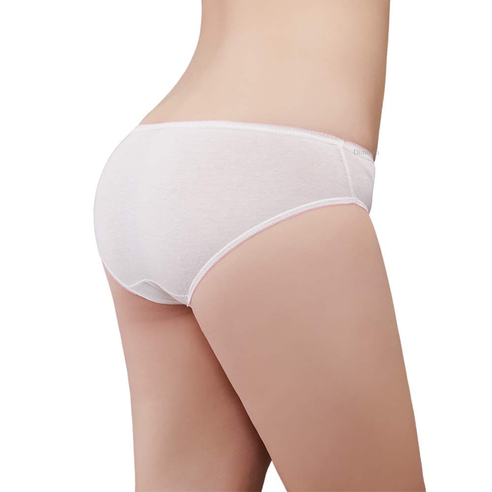 Women’s Disposable Underwear for Travel-Hospital Stays- 100% Cotton Panties White(10pk)