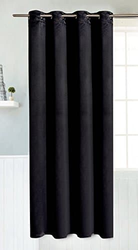 Toodou Blackout Drapes Grommet Top Room Darkening Thermal Insulated Blackout Window Curtain Panel for Bedroom(1 Panel,W52 x L84,Black)