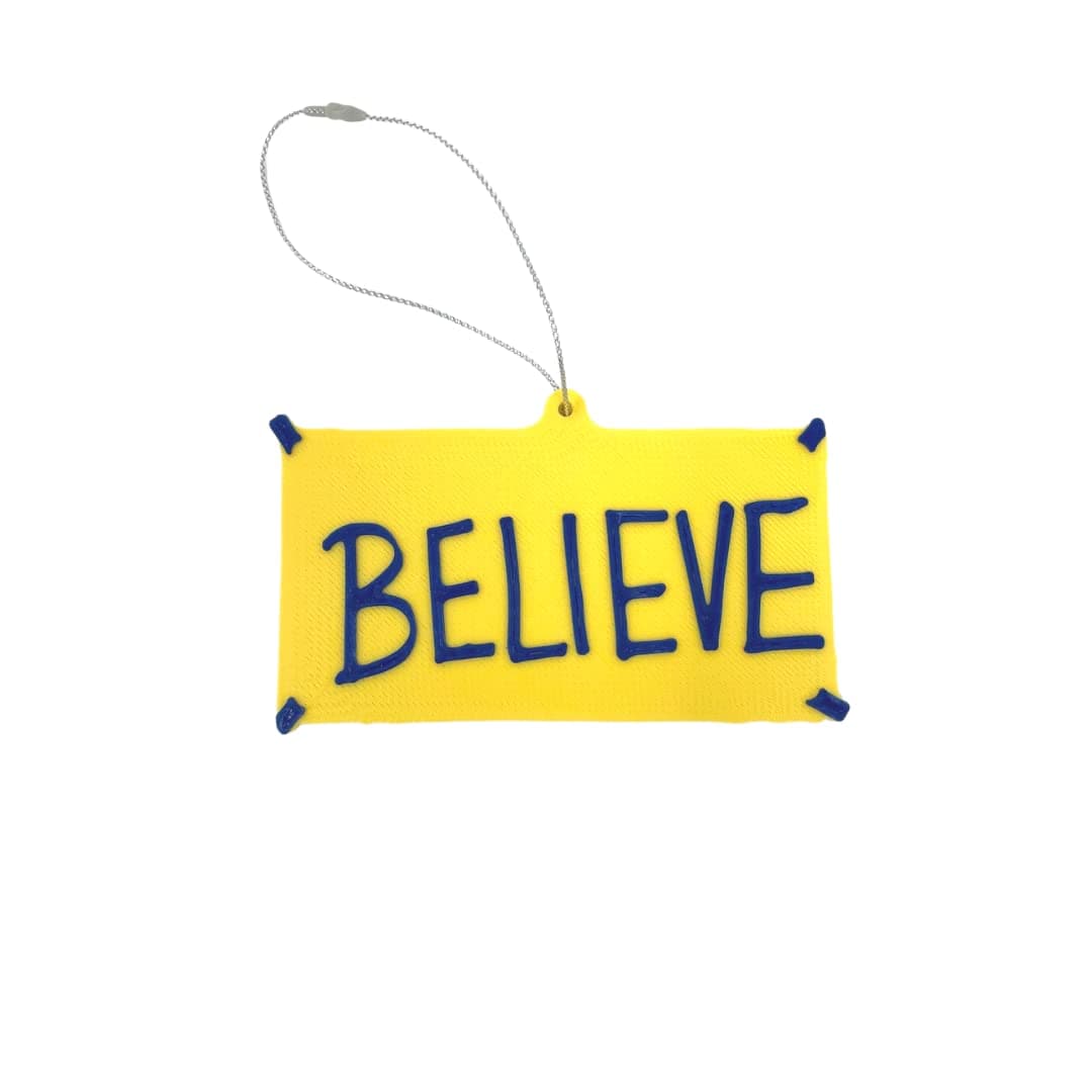FRESHe Believe Christmas Ornament - Inspired by Coach Lasso - Believe Poster Replica - TV Merch Christmas Tree Decoration - 4” x 2” - Made in USA
