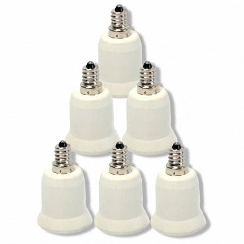 6Pcs E12 to E27 Candelabra Bulb Lamp Socket Enlarger Adapter