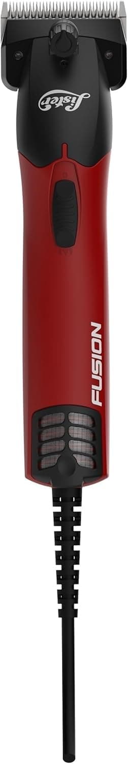 Lister Fusion Clipper - Professional Animal Clipper - Two Speed - Includes A2F/AC Fine Blades, Oil, Brush, Grease, Washer & Screwdriver - for Horses, Cattle & Alpacas - 258-40720 - Red