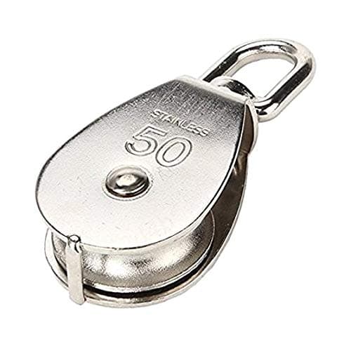 Leililia (R M50 Stainless Steel Single Wheel Swivel M50 Pulley Block Silver