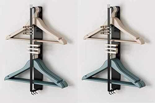 Laundry Mess Killer l Laundry Room Magnetic Clothing Hanger Organizer | Optimize Your Home Storage l Sort Laundry System l For Drawers, Dresser, Shelves, Suitcase, Wardrobe, Cabinets - Pack of 2 BLACK