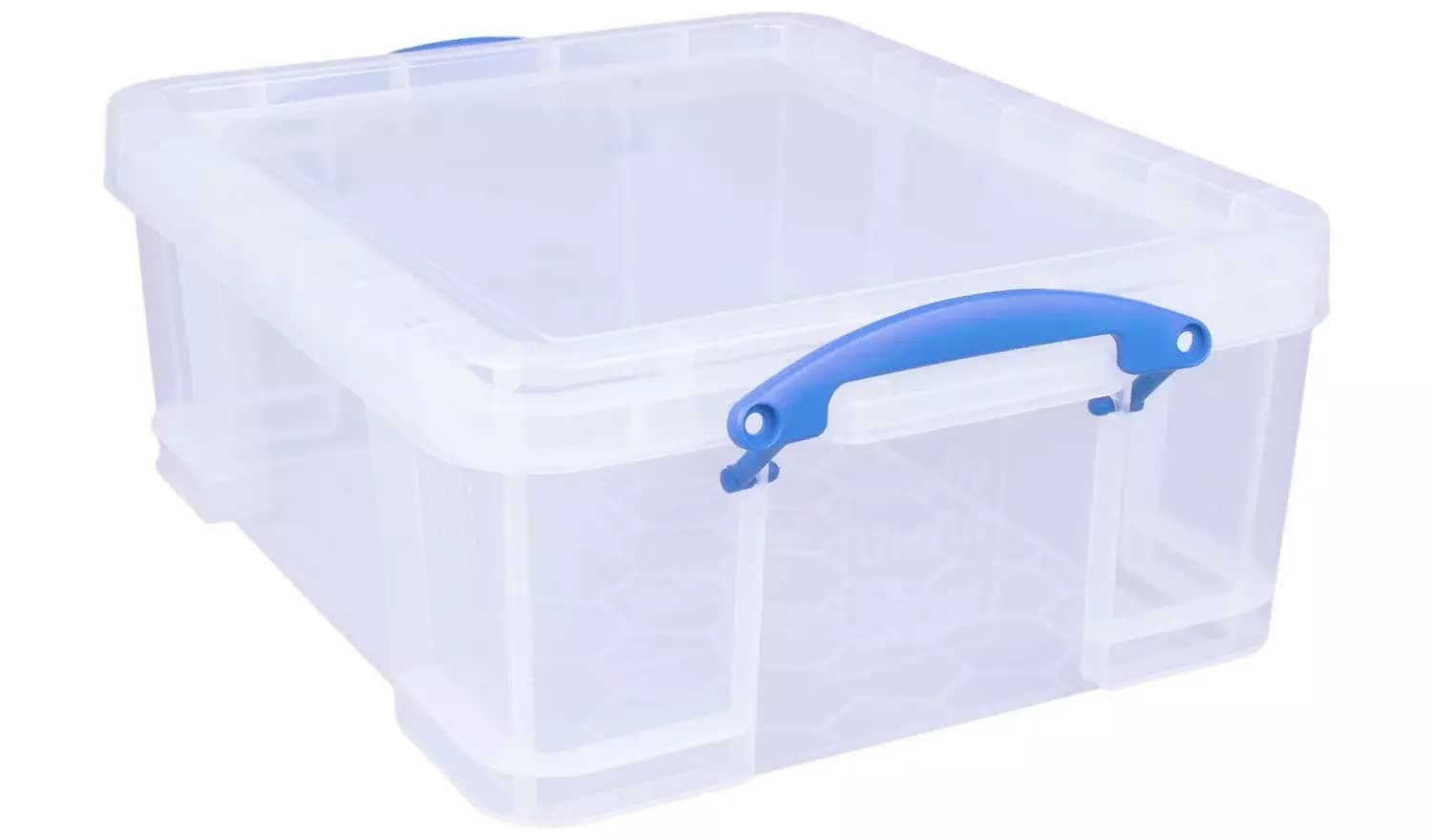 Really Useful Storage Box Plastic Lightweight Robust Stackable 18 Litre W390Xd480Xh200Mm Clear - Ref 18C