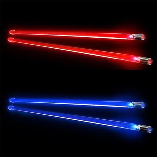 INUDIO Christmas Drumstick Pack - 1 Pair Red Lightup Drumsticks & 1 Pair Blue